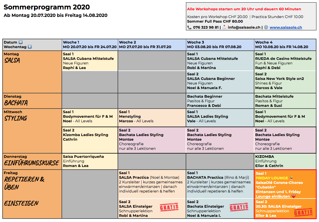 Sommerprogramm Sommerprogramm